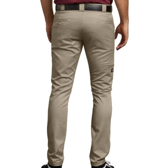Dickies Men's Skinny Straight Fit Double Knee Work Pants - WP811 - Desert Sand - Picture 2 of 3